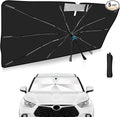 2025 Upgrade Windshield Sun Shade Umbrella Custom Fit for Toyota Highlander 2020-2025 Foldable UV Protection Car Cover, Emergency Rain Shield & Dashboard Protector - Durable Auto Accessory