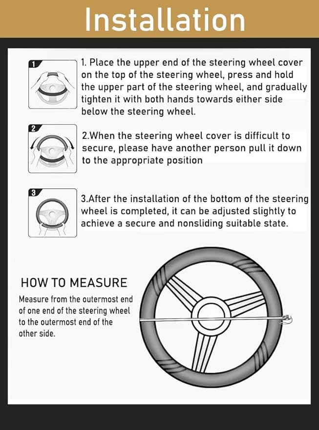 Wood Car Steering Wheel Cover Rubber Inner Ring All Car Universal Four Seasons Universal Thin Fiber Leather Anti-Slip 16 17 18 19inch for Truck (18inch, Black)