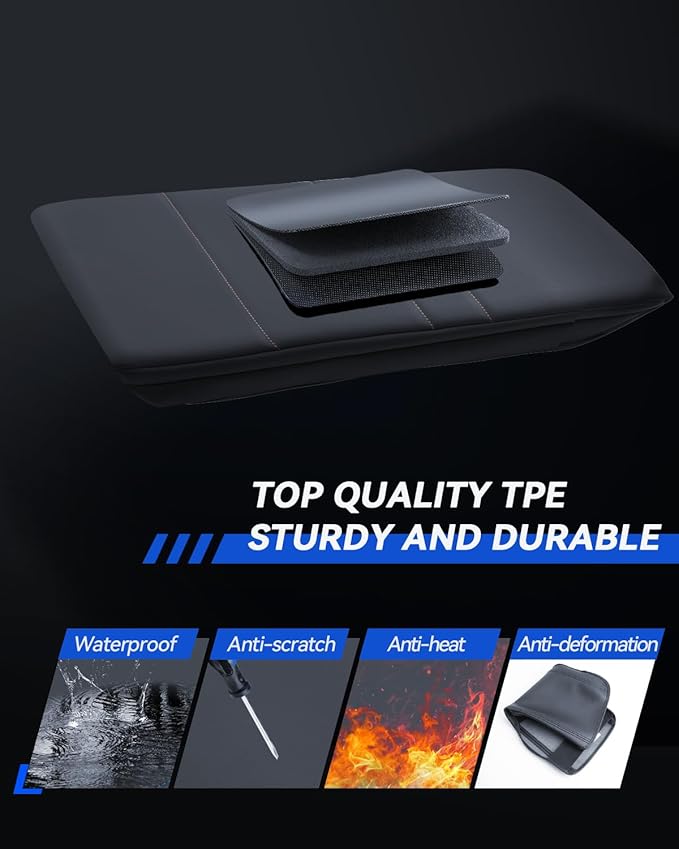 Armrest Cover for 2024 2025 Honda Prologue (EX/Touring/Elite) Accessories Center Console Middle Lid Pad Protector for Car Elbow Rest-Thickened