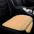 Car Seat Cushion, Soft Plush Vehicle Driver Seat Pad with Storage Pocket, Non-Slip Flat Rubber Bottom, Universal Seat Protector Cover for Truck, Car, SUV, Home, Office, Chair(Beige)