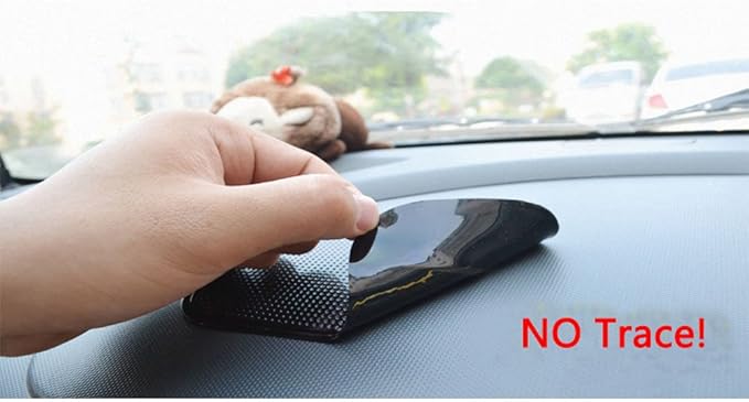 Car Dashboard Non Slip Mat, Bysameyee 5-Pack Anti-Slide Sticky Extra-Thick Dash Pad for Radar Detector, Cell Phone, Keys, Glass, Mirrors, Metal, GPS, Coins