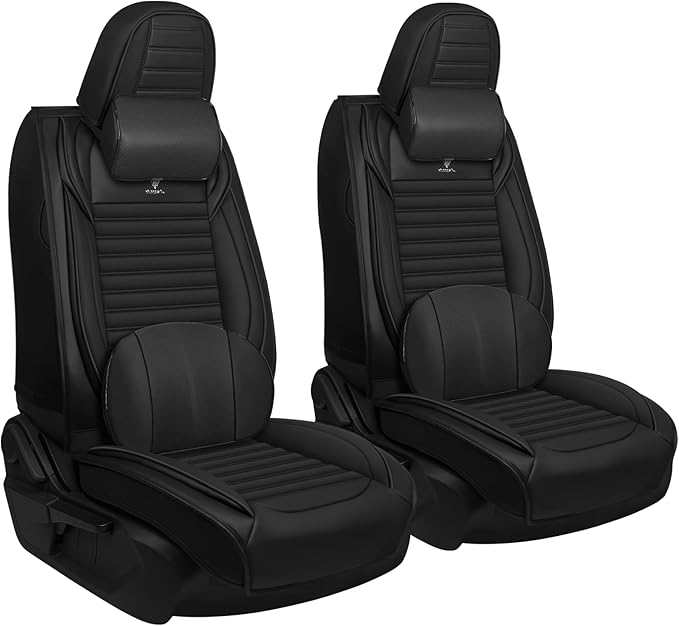 ARTIBY Seat Covers Custom Fit for Mitsubishi Outlander 2004-2025, Breathable and Comfortable Leather Seat Cover, Deluxe Waterproof Cushion Cover Auto Interior Accessories (Black)