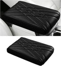 Car Center Console Cover, Memory Foam Leather Soft Breathable Armrest Seat Storage Box Protector Pad, Automotive Interior Middle Console Cushion Cover, Universal for Truck SUV Van (Black)