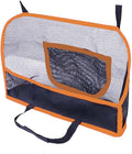 Car Net Pocket Handbag Holder, Car Purse Holder Between Front Seats, Driver Storage Netting Pouch for Backseat Pet Kid Barrier, Vehicle Storage Organizer Mesh Bag for Women Men (Orange)
