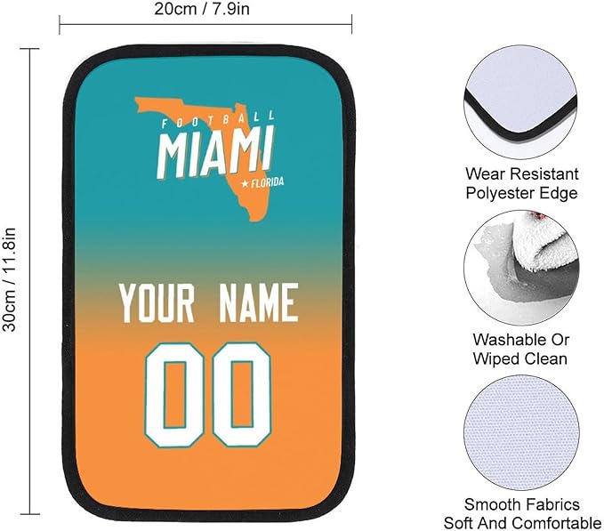 Custom Football Car Armrest Covers Universal Auto Center Console Pad Car handrail Box Cushion Personalized Add Name & Number Fans Gift Fit Suit for SUV Truck Sedan Van