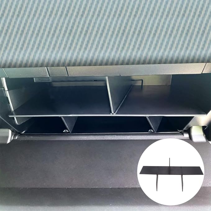 Glove Box Organizer Storage Insert Divider Compatible with Tesla 13.58X2.75X0.11In Car Interior Accessory Console Partition for Enhanced Organization