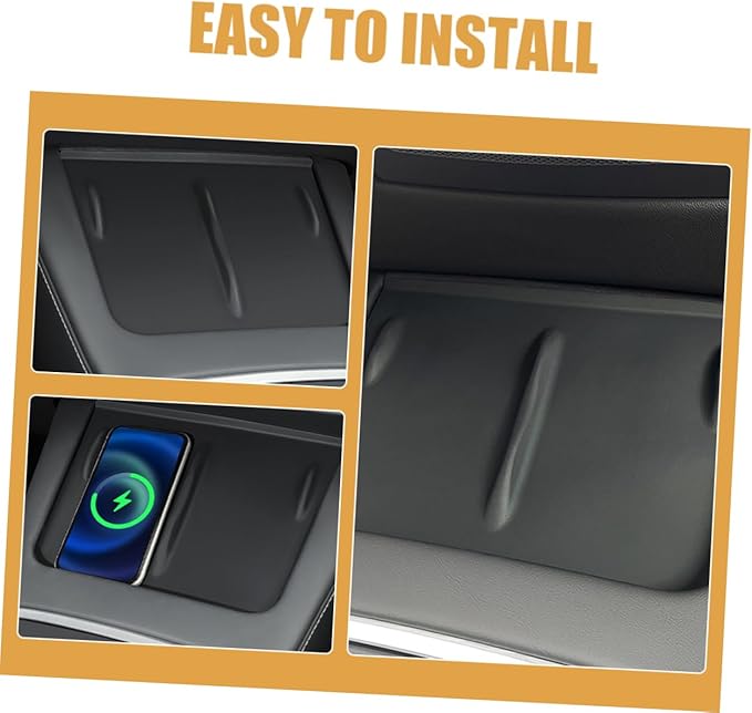 Charging Phone Pad -Skid Mat for Model Center Console Lightweight and Easy to Install Stylish Car Charger Cover Accessory