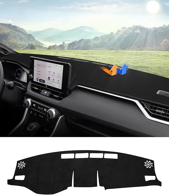 Cartist Dashboard Cover Mat for 2019-2022 2023 2024 2025 Toyota RAV4 Accessories Dash Cover Suede Dash Mat Sunshade Glare UV Rays Protector