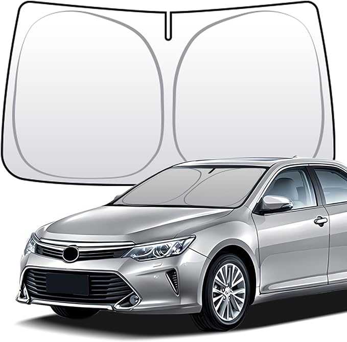 Thickened 2-Layer Front Windshield Sun Shade Compatible for Toyota Camry XV70 2017-2023, Foldable Custom Fit Sunshade Blocks 99% Heat, Keeps Car Interior Cool (for Camry XV70 2017-2023)