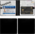Ziciner 2PCS Car Registration and Insurance Holder, 5.2"× 4.7" Premium Auto Glove Box Organizer with Closure, Essential Vehicle Document Holder for Card, Driver License (Black)