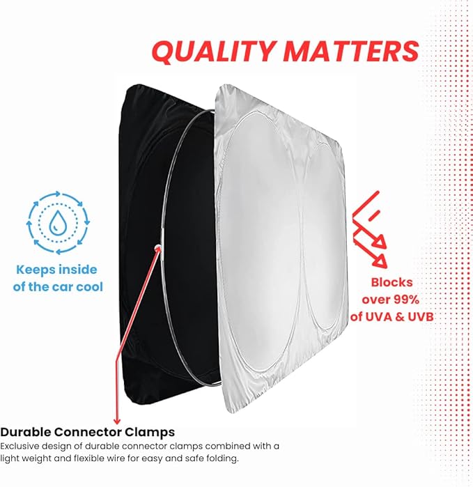 kinder Fluff Windshield Sunshade for Jeep Wrangler, Rubicon, Sahara, Gladiator, Sport S, Willys 41, High Altitude, 4xe | Certified Car Window Shade Blocks 99.9% UVR | Sun Protection Car Accessories