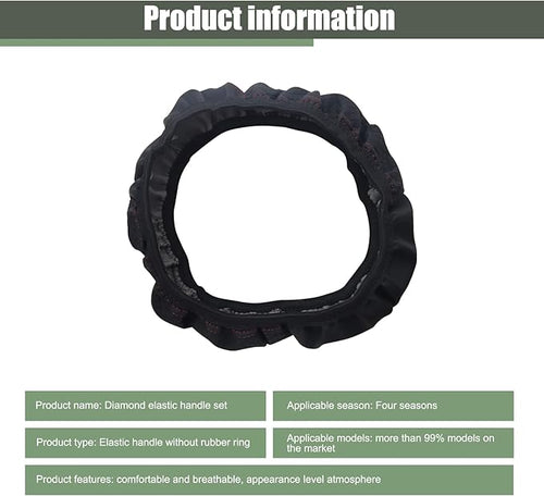 1 PC Car Steering Wheel Cover, 14.96In Waterproof Breathable Leather Vehicle Steering Wheel Anti-Slip Accessories, Universal Automotive Steering Wheel Protector for Truck SUV (Black & Red)