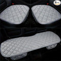 Plush Car Seat Covers Full Set for Sedan, SUV, Truck - Universal Soft Fuzzy Front and Rear Seat Cushion Protectors | Non-Slip, Warm, Machine Washable (Gray, 3-Piece)
