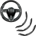 LevChall 3-Piece Carbon Fiber Steering Wheel Cover, Anti-Slip & Segmented Thin Design for Comfort Grip, Universal Fit 99% Cars SUV Truck,Black