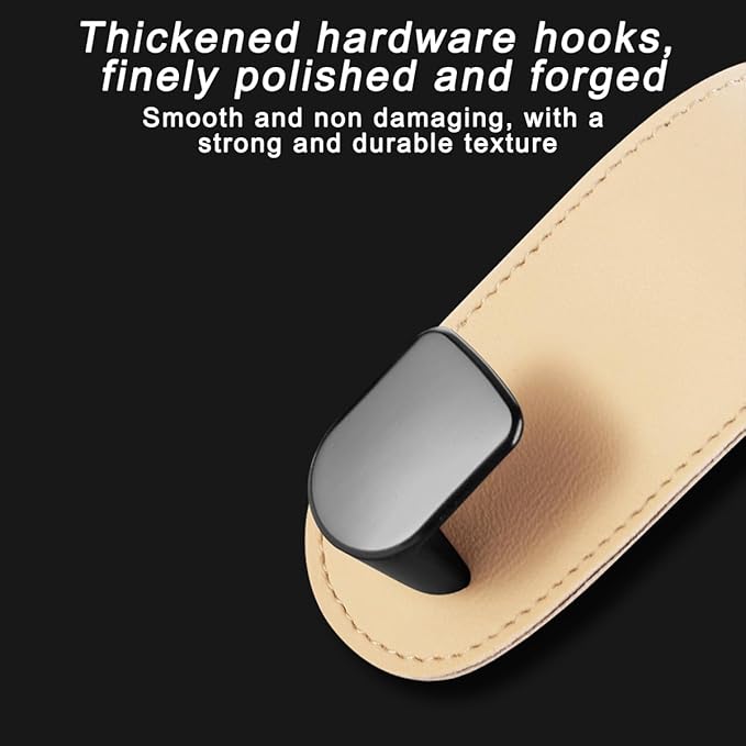 Mandark Car Co-Pilot Glovebox Hooks, Anti-Scratch Auto Co-Pilot Glove Box Hanger, Vehicle Interior Storage Organizer Accessories for Handbags Purses Coats, Universal for RV, SUV, Truck (Beige-2)