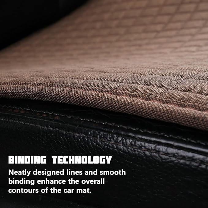 Car Back Seat Cover, Long Bottom Vehicle Rear Seat Protector with Storage Pockets, Breathable Linen Automotive Backseat Bench Cushion Pad Accessories, Universal for SUV Trucks (Black)