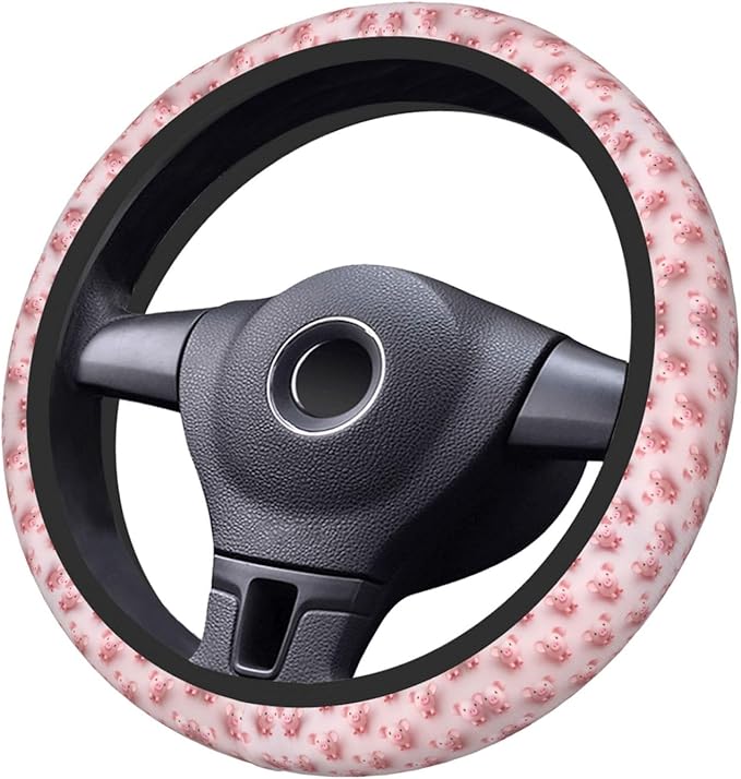 Pigs-Pattern Car Steering Wheel Cover, 15 Inch Steering Wheel Cover Stylish Decor for Most Cars