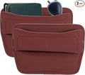 HARFINGTON 2pcs Car Seat Gap Filler Organizer 11.3 x 8 x 2.2 Inch Leather Universal Car Organizer Storage Box Between Seat and Console for Phone Sunglasses Keys, Red