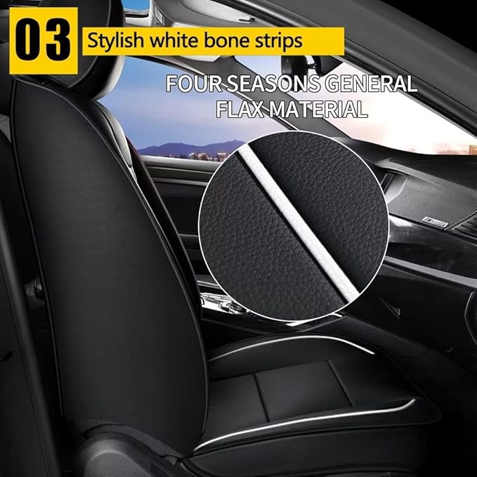 YORKNEIC Front Seat Covers Fit for Volvo S60 2001-2019 Leather Seat Protector 2-Seat Airbag Compatible Automotive car seat Covers for Volvo S60 Comfortable Breathable Black 2PCS
