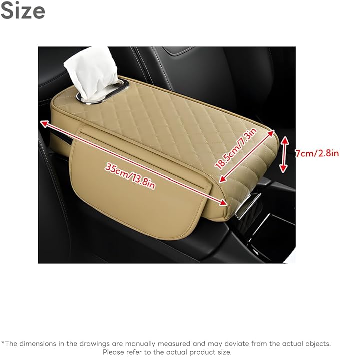 Civenhhd Car Armrest Pad, Universal Armrest Cushion Pad, Leather Armrest Box Pad
