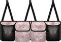 Daisy Printed Trunk Organizer for Car Foldable Trunk Storage Organizer with 4 Pocket & 3 Adjustable Straps Wear-Resistant Oxford Fabric Multipurpose Cargo Bag