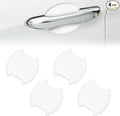 4Pcs Car Door Handle Scratch Protector Sticker, Universal Carbon Fiber Texture Door Handle Paint Protector, White(L)