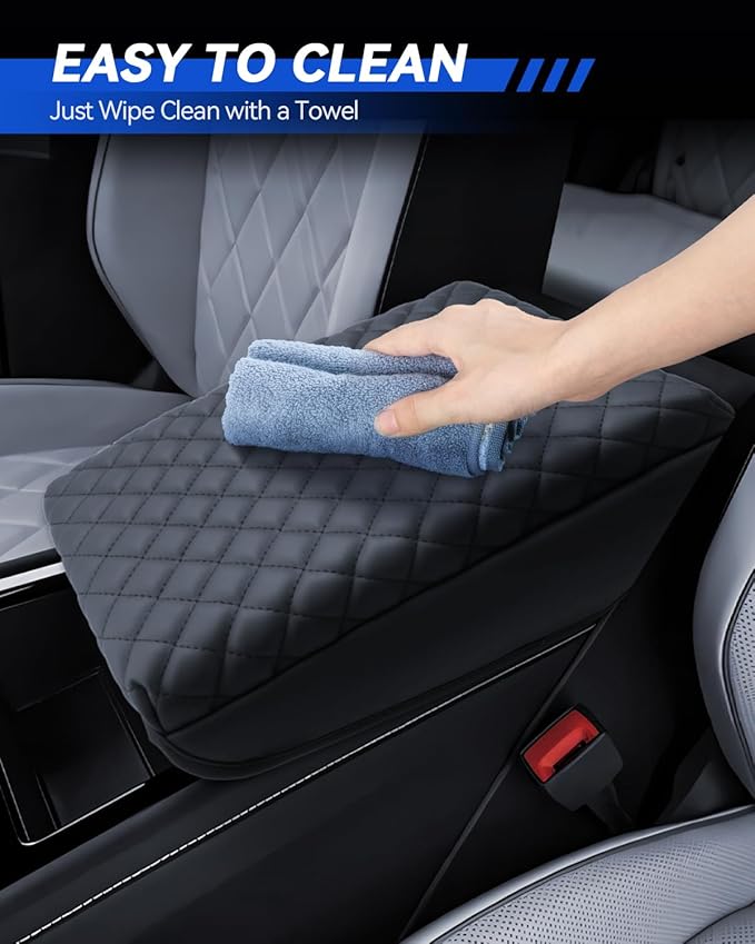 Armrest Cover for 2024 2025 2026 Volkswagen Atlas SE, SE with Technology, SEL, SEL Premium R-Line Accessories Center Console Middle Lid Pad Protector for Car Elbow Rest-Thickened