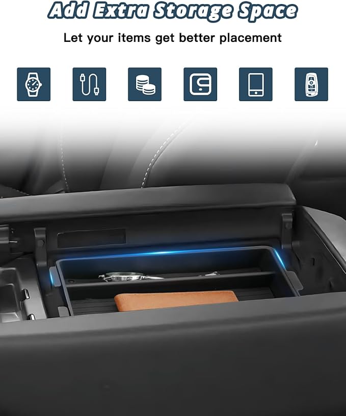 Ruiya 2024-2025 2026 TX350 Center Console Organizer for Leuxs TX350 Accessories ABS Material Double Layer Armrest Console Organizer Compatible with 2024 2025 2026 Leuxs TX All Trims(2Packs)