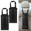 2 Pack Car Trash Bag Hanging Washable Back Seat Car Garbage Bag with Top Elastic Vent & Sticky Strap Bottom Opening, Garbage Can with Waterproof Oxford,Detachable Trash Can for Cars,Travelling,Outdoor