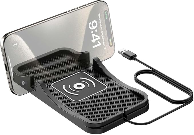 Wireless Car Charger for Ram 1500 2013-2026, Charging Station 2-in-1, Wireless Charging Stand Phone, Magnetic Wireless Charger,1M-USB
