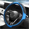 Car Steering Wheel Cover, 15 Inches Leather Steering Wheel Protector with Non-Slip Grip, Universal Wheel Covers Interior Decoration for Sedens Trucks SUVs, Car accessories (Blue)