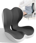 2 in 1 Booster Seat, Cooling Memory Foam Orthopedic Cushion for Sciatica Lower Back Pain Relief, Non-Slip Enhanced Visibility Pad for Truck SUV Office Chair