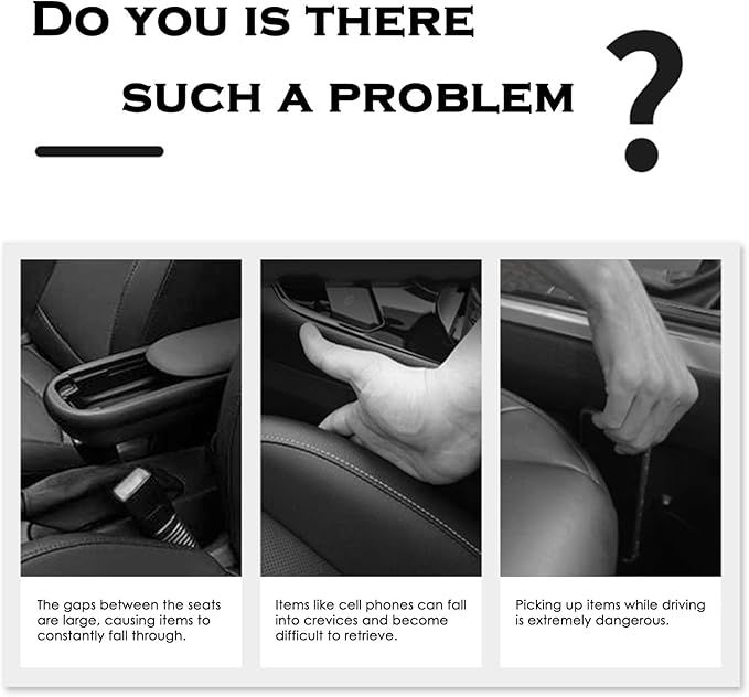 fccairms 2PCS Car Seat Gapster, Car Seat Gap Filler for Filling Gaps Between Consoles, No Drop Seat Guard with Storage Slot, Black