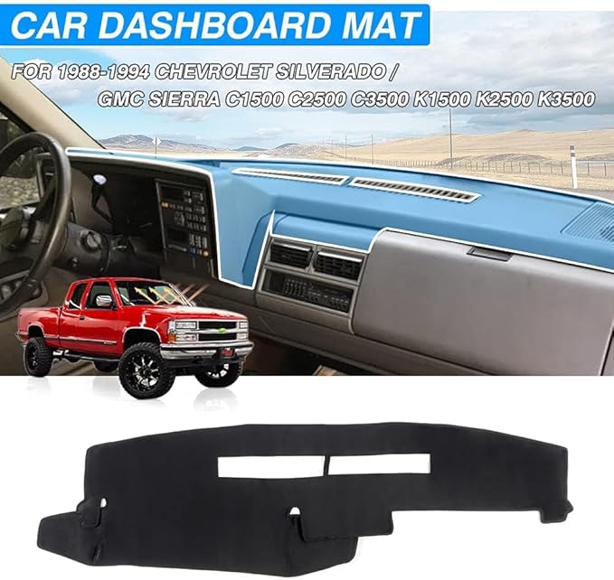 CARTIST Dash Cover for Chevy Chevrolet Silverado/GMC Sierra C1500 C2500 C3500 K1500 K2500 K3500 1988-1994,1992-1994 GMC Yukon/Chevy Blazer Suburban Dashboard Cover Mat Non-Slip