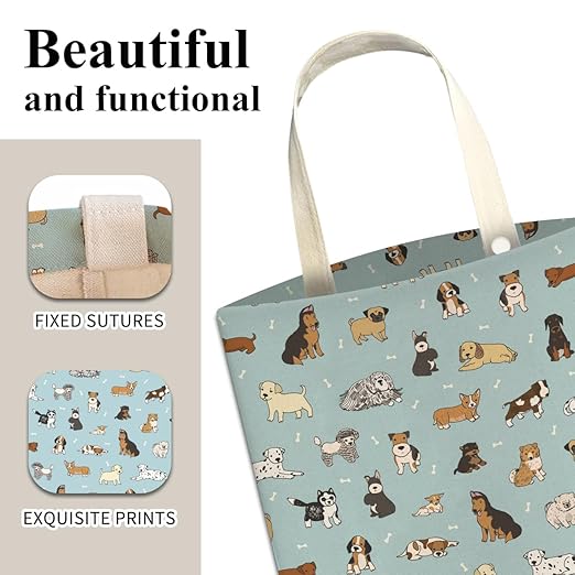 ABUIFDK Car Trash Can, Cute Car Trash Bag, Hanging Car Organizer and Storage Bag, Trash Bin for Car Accessories, Vehicle, Travelling, Camping Cute Blue Dogs