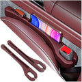 2PCS Car Seat Gap Filler with Phone Holder,[New Upgrade] Car Side Seat Gap Filler for Avoiding Things Falling,Universal Car Seat Organizer Car Interior Accessories (Red)