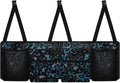 Blue Leopard Backseat Trunk Organizer Waterproof Hanging Car Storage Bag with 4 Pockets & Buckle Straps, Universal Fit Automotive Accessories for SUV Truck Van
