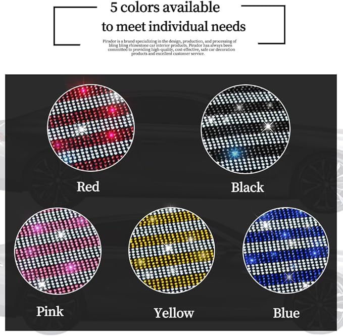 Car Seat Head-Rest Pillow Bow Automobile Neck Headrest Cushion Bling Bling Rhinestones Diamond for Automotive Accessories Girls and Women Neck Support Interior White-Black 2Pcs