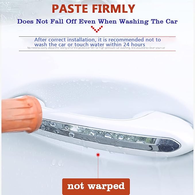 10Pcs Car Door Handle Scratch Protector Film Clear TPH Door Handle Cup Protector, Self-Adhesive Vinyl Anti-Scratch Cover, Universal Car Exterior Protection