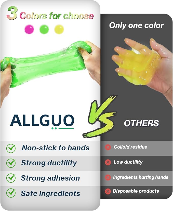 ALLGUO Car Cleaning Gels 3 Pack, Clean Putty Dust Cleaner Kit, Auto Detailing Tools Cleaning Putty Car Interior Cleaner, Keyboard Cleaner, Cleaning Slime Car Cleaning Supplies Gift for Men Women, 240g