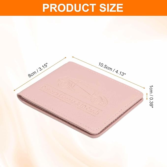 HARFINGTON Car Registration and Insurance Holder PU Leather Vehicle Glove Box Organizer Storage Accessories Car ID Holder with 6 Pockets for License ID Card Bank Card Documents, Pink
