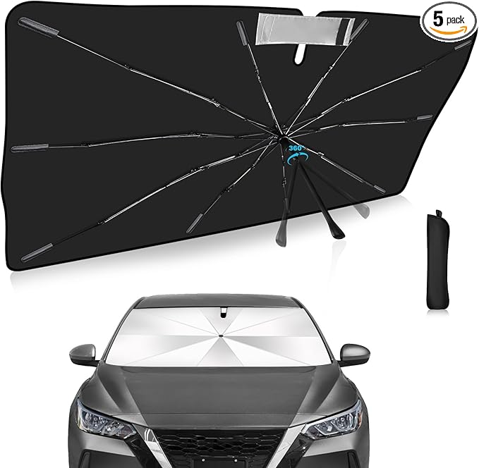 2025 Upgrade Windshield Sun Shade Umbrella Custom Fit for Nissan Sentra 2020-2025 Foldable UV Protection Car Cover, Emergency Rain Shield & Dashboard Protector - Durable Auto Accessory