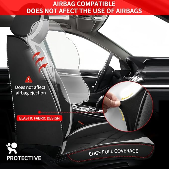 TTX LIGHTING Car Seat Covers Fit for Honda Insight 2010-2026 - Breathable Leather Waterproof Full Set Protector 5 Seats(Black & Light Gray)