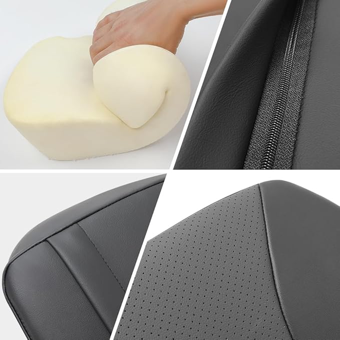 Aerovia 1p Memory Foam Lumbar Support Pillow for car Lower Back Pain Relief - Back Cushion for Driving, Chair Support for Car-Office Chair（Black）