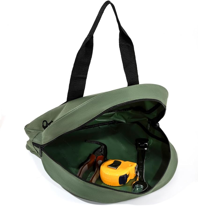 YELAIYEHAO Cable Bag - Jumper Cable Bag - Storage & Organizer for Cables, Cords, and Hoses (Green, 15.7 X 15.3X 4.3INCH)