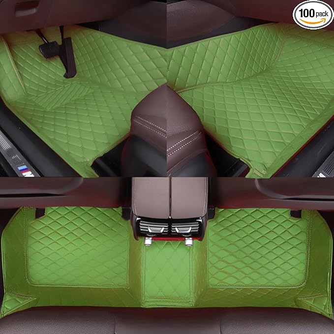 Customize All-Weather Protection Waterproof Leather Floor Mats for Cars, SUVs, and Trucks According to Automotive Model (Green)