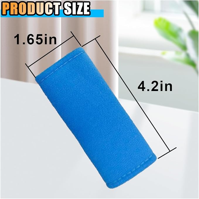 2PCS Car Inside Door Handle Protector, Colorful Soft Fluff Car Pull Handle Cover, Anti-Scratch Grab Handle Wrap, Car Interior Decoration Accessories for Women Men (Blue)