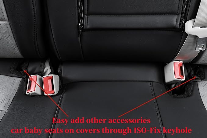 coverdream Full Set Custom Fit Rogue Car Seat Covers for Nissan Rogue Hybrid,Sport 2020 2021 2022,Full Coverage Leather Seat Protector(Black/Gray)