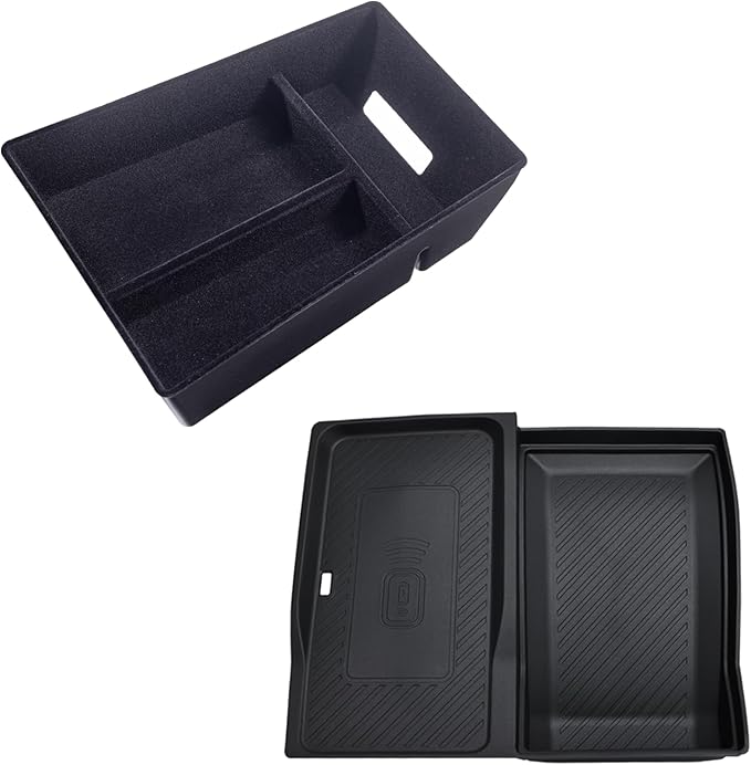JKCOVER Center Console Wireless Charging Protective Mat and Flocking Material Center Console Organizer Tray Compatible with BMW X5 G05 X7 G07 (2019-2025) and BMW X6 G06 (2020-2025)
