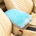 Car Center Console Cover, Fluffy Soft Vehicle Middle Console Arm Rest Cushion Pad, Furry Automotive Interior Armrest Seat Box Protector Decoration Accessories, Universal Fit (Light Blue)